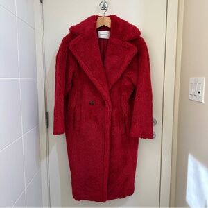 Babaton Red Teddy Coat